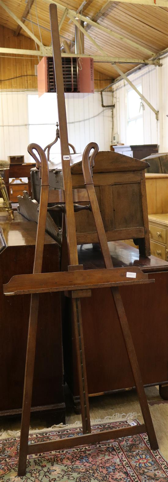 Mahogany easel - swan carving